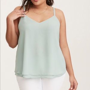 Torrid Green Double Layer Chiffon Cami - Size 3